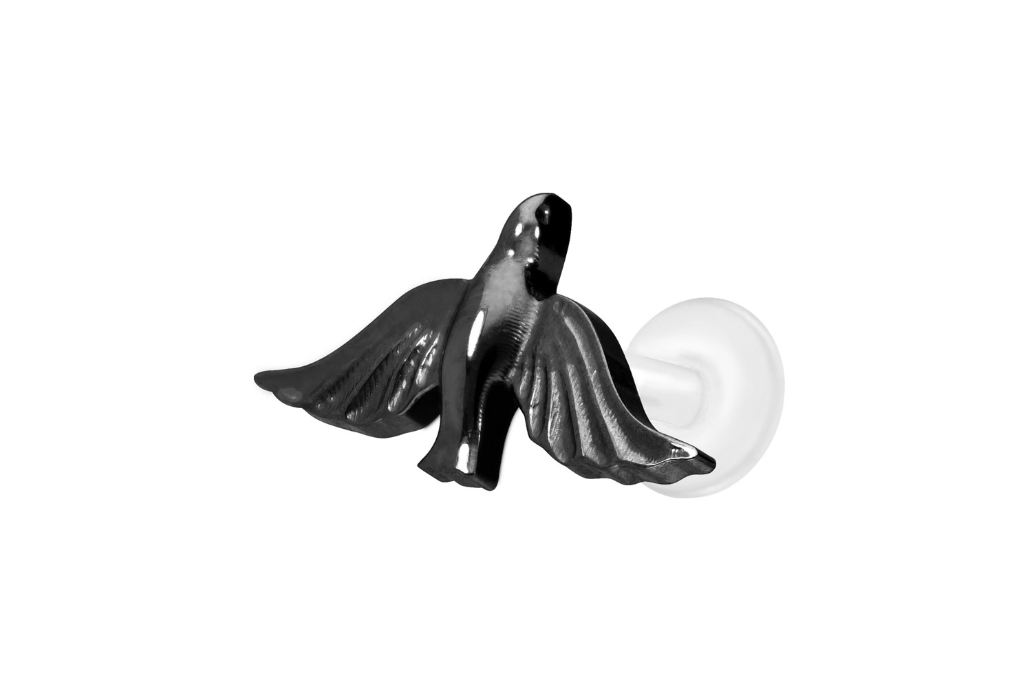 PTFE Labret Piercing mit Innengewinde + Titan-Aufsatz TAUBE